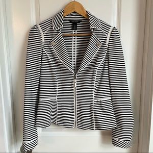 White House Black Market - Striped Peplum Jacket - Size 6